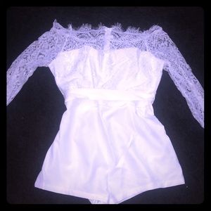 White lace romper